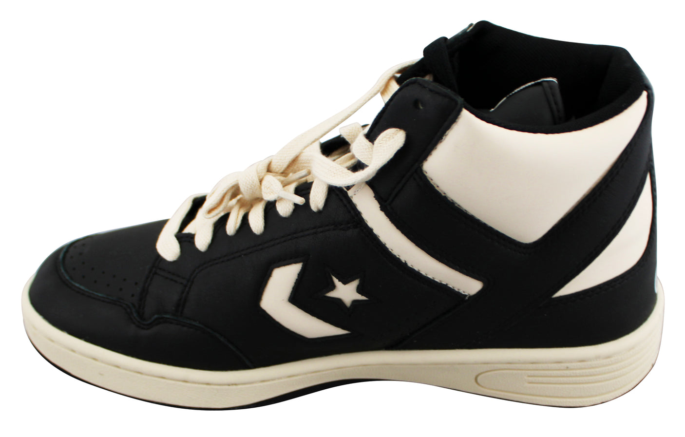 Celtics Larry Bird Signed Right Black & White Converse Weapon Shoe BAS Witnessed