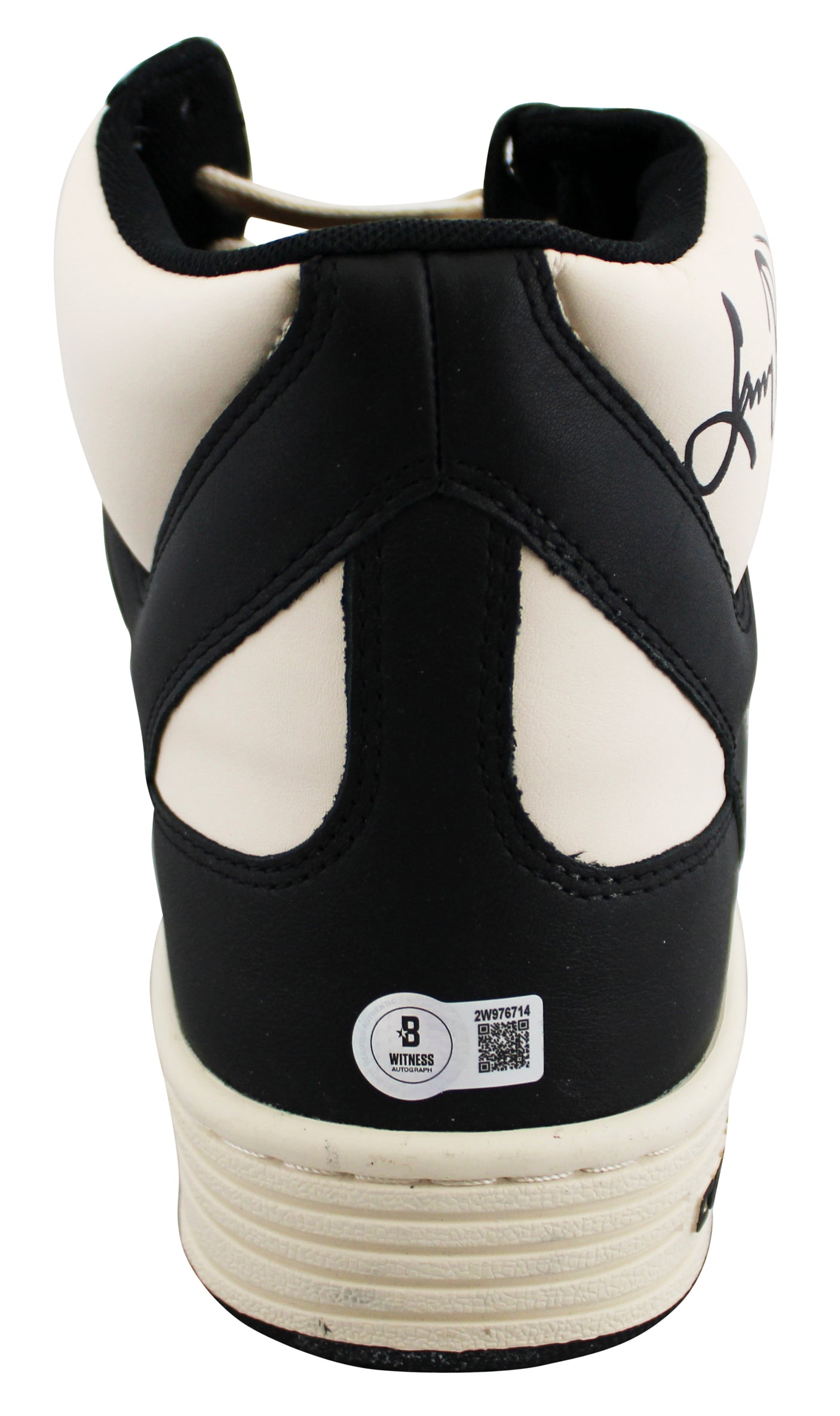 Celtics Larry Bird Signed Right Black & White Converse Weapon Shoe BAS Witnessed