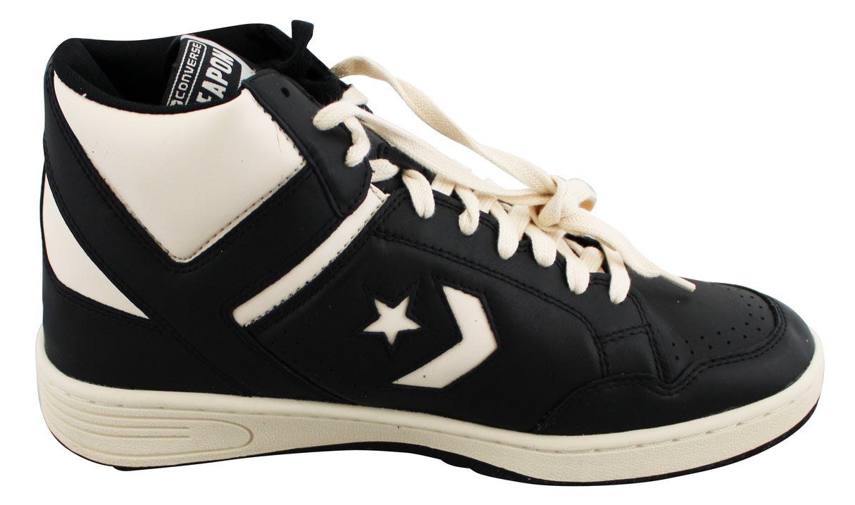 Celtics Larry Bird Signed Left Black & White Converse Weapon Shoe BAS Witnessed