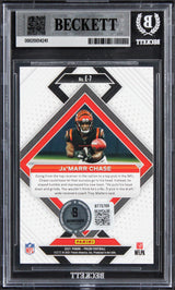 Bengals Ja'Marr Chase Signed 2021 Panini Prizm Emergent #7 Rookie Card BAS Slab