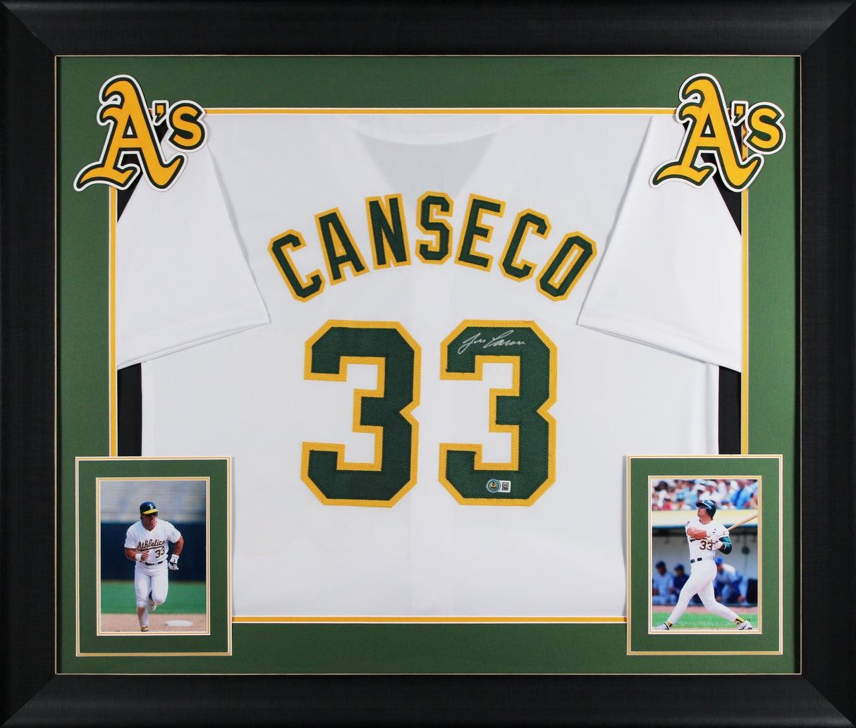 Jose Canseco Authentic Signed White Pro Style Framed Jersey BAS Witnessed