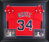 David Ortiz Authentic Signed Red Pro Style Framed Jersey Autographed JSA