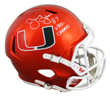 Miami Jimmy Johnson "87 Nat'l Champs" Signed Flash F/S Speed Rep Helmet BAS Wit