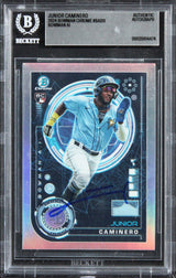 Rays Junior Caminero Signed 2024 Bowman Chrome AI #BAI20 Rookie Card BAS Slabbed