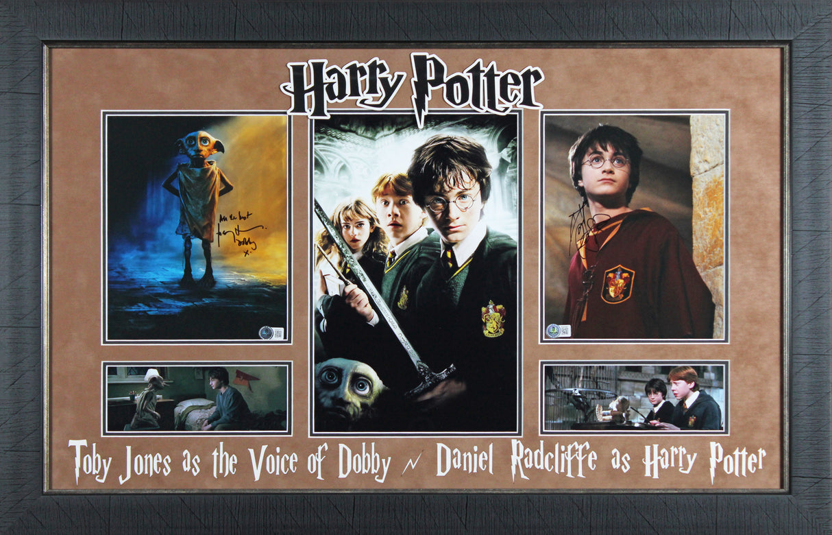 Daniel Radcliffe & Toby Jones Harry Potter Signed 8x10 Photo Framed Display BAS