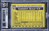 White Sox Sammy Sosa Authentic 1990 Topps #692 Card Autographed BAS Slabbed