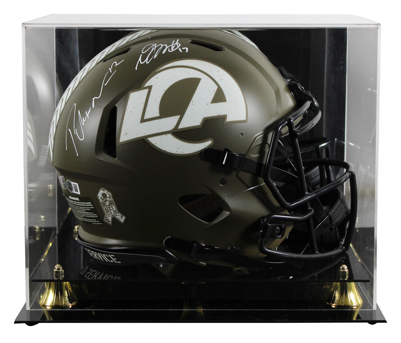 Davante Adams & Puka Nacua Signed STS F/S Speed Proline Helmet W/ Case BAS W