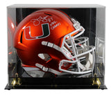 Miami Jimmy Johnson "Nat'l Champs" Signed Flash F/S Speed Rep Helmet W/ Case BAS