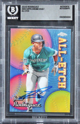 Mariners Julio Rodriguez Signed 2024 Topps Chrome All Etch #CAE7 Card BAS Slab