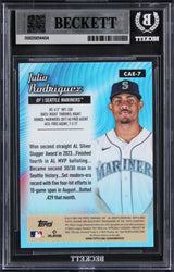 Mariners Julio Rodriguez Signed 2024 Topps Chrome All Etch #CAE7 Card BAS Slab