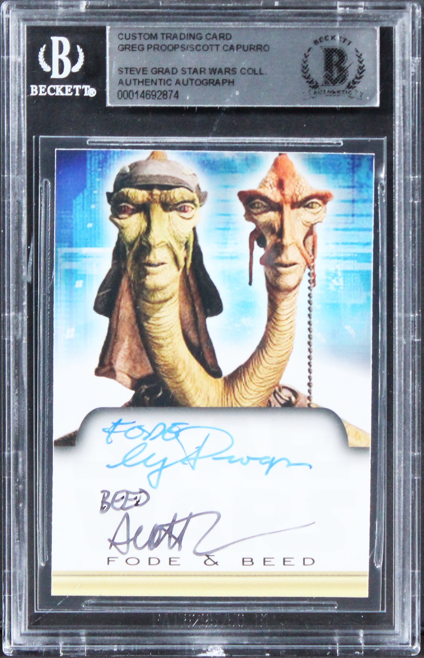 Greg Proops & Scott Capurro Star Wars 2x Insc Signed Custom Card BAS Slabbed