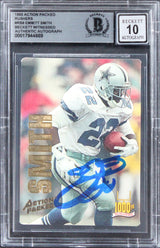 Emmitt Smith Signed 1993 Action Packed Rushers #RB8 Card Auto 10! BAS Slabbed