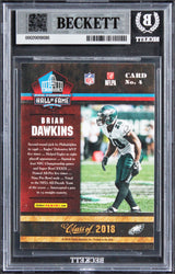 Eagles Brian Dawkins Signed 2018 Panini HOF #4 Card Auto Grade 10! BAS Slabbed