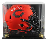 Bears Brian Urlacher "HOF 18" Signed Rave F/S Speed Rep Helmet W/ Case BAS Wit