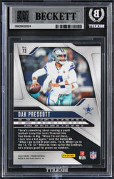 Cowboys Dak Prescott Signed 2024 Panini Prizm #73 Card Auto GM 10! BAS Slabbed