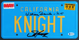 Knight Rider (2) Hasselhoff & Daniels Signed License Plate Framed Display BAS