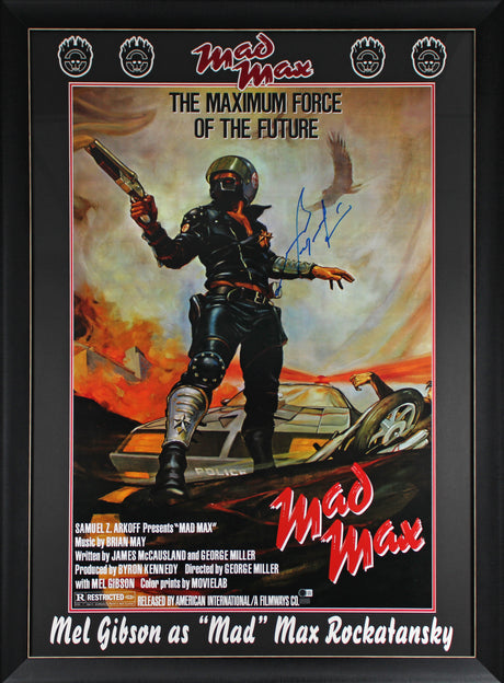 Mel Gibson Mad Max Authentic Signed & Framed 24x36 Poster Autographed BAS