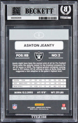 Raiders Ashton Jeanty Signed 2025 Donruss Optic #8 Rookie Card Auto 10! BAS Slab