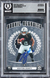 Raiders Ashton Jeanty Signed 2025 Donruss Optic #4 RC Card Auto 10! BAS Slabbed