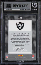 Raiders Ashton Jeanty Signed 2025 Donruss #10 Rookie Card Auto 10! BAS Slabbed