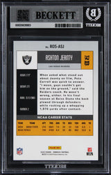 Raiders Ashton Jeanty Signed 2025 Donruss #4 Rookie Card Auto GM 10! BAS Slabbed