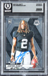 Raiders Ashton Jeanty Signed 2025 Panini Mosaic #287 RC Card Auto 10! BAS Slab