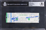 Lakers Magic Johnson "2x Insc" Signed NBA Finals Game 6 Ticket Auto 10! BAS Slab