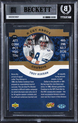 Cowboys Troy Aikman Signed 1996 Upper Deck Jumbos #CA18 5x7 Card BAS Slabbed