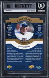 Cowboys Troy Aikman Signed 1996 Upper Deck Jumbos #CA15 5x7 Card BAS Slabbed
