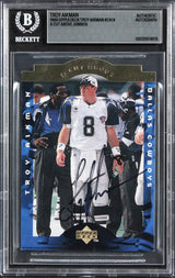 Cowboys Troy Aikman Signed 1996 Upper Deck Jumbos #CA14 5x7 Card BAS Slabbed