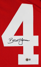 Brent Jones Authentic Signed Red Pro Style Jersey Autographed BAS Witnessed