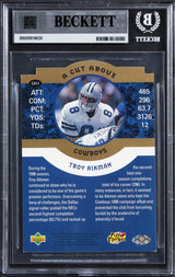 Cowboys Troy Aikman Signed 1996 Upper Deck Jumbos #CA11 5x7 Card BAS Slabbed