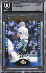 Cowboys Troy Aikman Signed 1996 Upper Deck Jumbos #CA12 5x7 Card BAS Slabbed