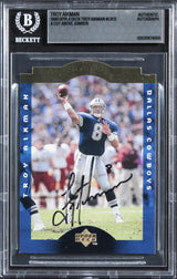 Cowboys Troy Aikman Signed 1996 Upper Deck Jumbos #CA13 5x7 Card BAS Slabbed