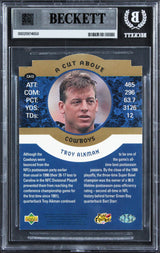 Cowboys Troy Aikman Signed 1996 Upper Deck Jumbos #CA13 5x7 Card BAS Slabbed