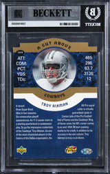 Cowboys Troy Aikman Signed 1996 Upper Deck Jumbos #CA19 5x7 Card BAS Slabbed