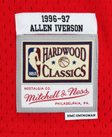 76ers Allen Iverson Signed Red 1996-97 M&N HWC Swingman Jersey BAS Witnessed