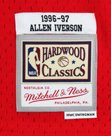 76ers Allen Iverson Signed Red 1996-97 M&N HWC Swingman Jersey BAS Witnessed