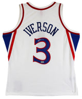 76ers Allen Iverson Signed White 1996-97 M&N HWC Swingman Jersey BAS Witnessed