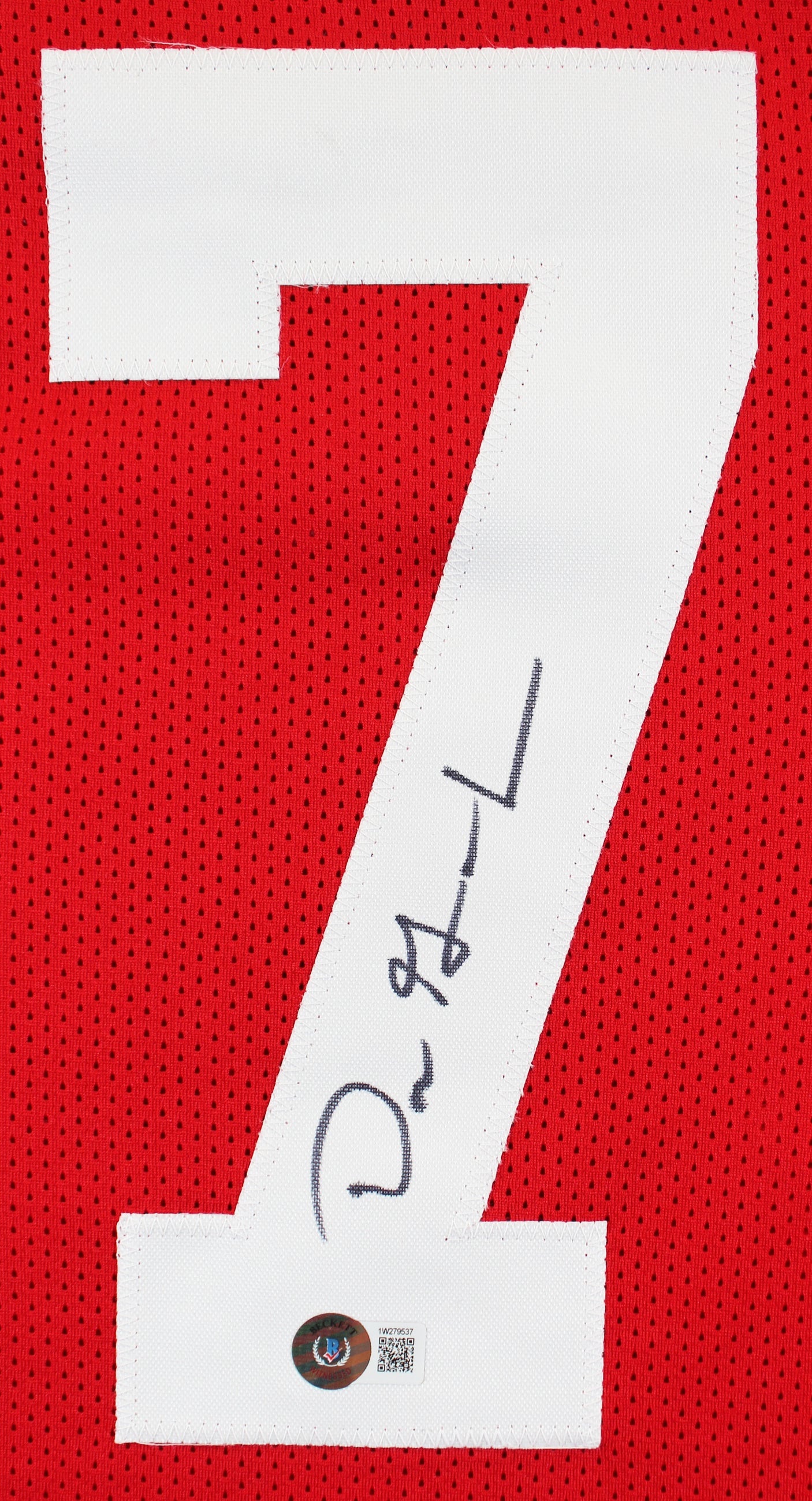 Dre Greenlaw Authentic Signed Red Pro Style Framed Jersey BAS Witnessed 2