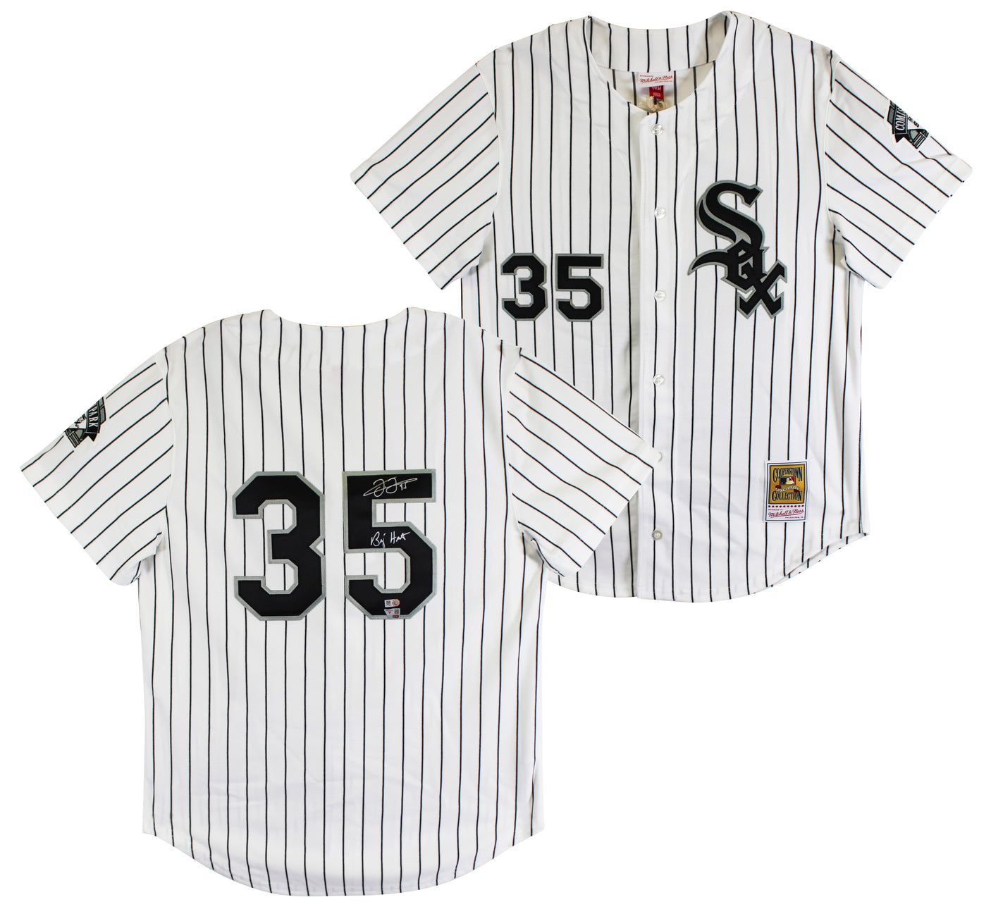 Frank Thomas "Big Hurt" Signed White Pinstripe M&N Authentic Jersey FAN & MLB