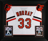 Eddie Murray "HOF 03" Authentic Signed White Pro Style Framed Jersey BAS Witness