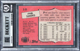 Giants Phil Simms Signed 1987 Topps #10 Card Auto Grade Gem Mint 10! BAS Slabbed