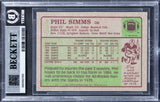 Giants Phil Simms Signed 1984 Topps #320 Card Auto Grade Gem Mint 10! BAS Slab