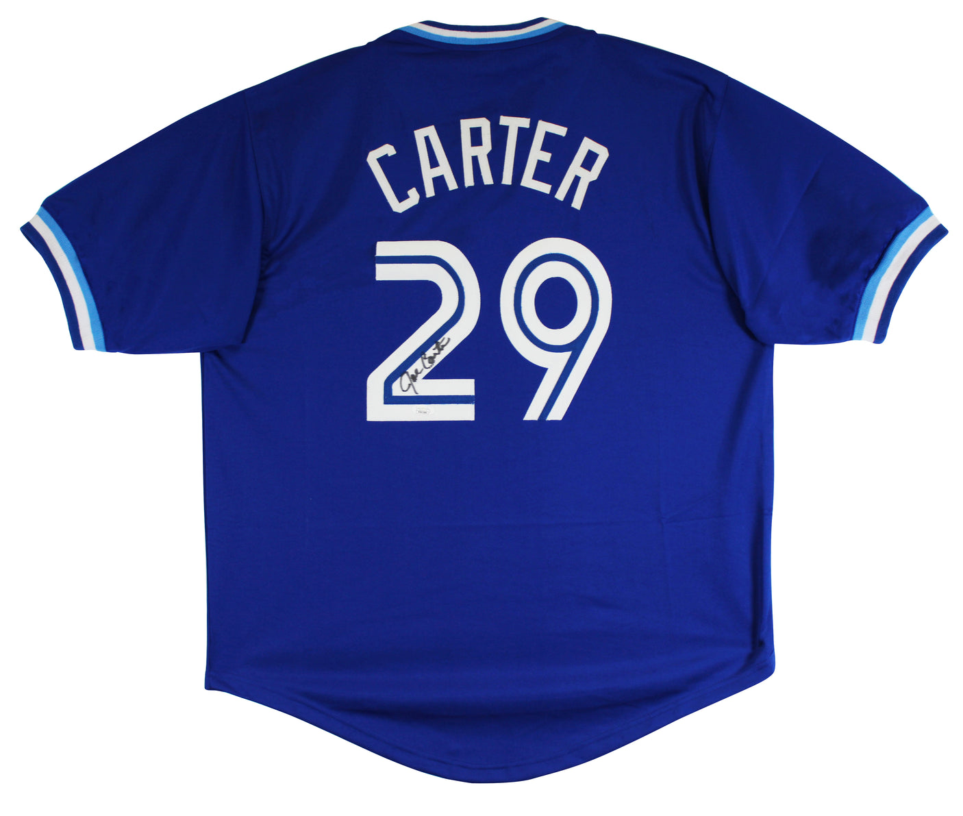 Joe Carter Authentic Signed Blue Pro Style Jersey Autographed JSA