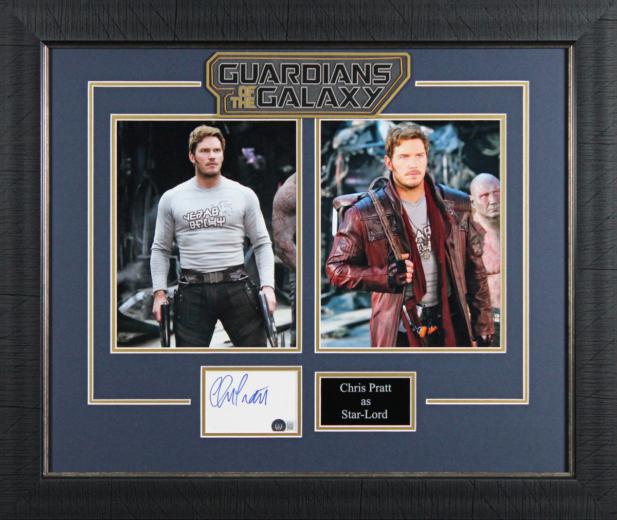 Chris Pratt Guardians of the Galaxy Signed & Framed 3x5 Index Card BAS