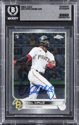 Pirates Oneil Cruz Signed 2022 Topps Chrome #128 Rookie Card Auto 10! BAS Slab