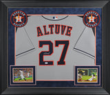 Astros Jose Altuve Authentic Signed Grey Nike Framed Jersey Autographed JSA