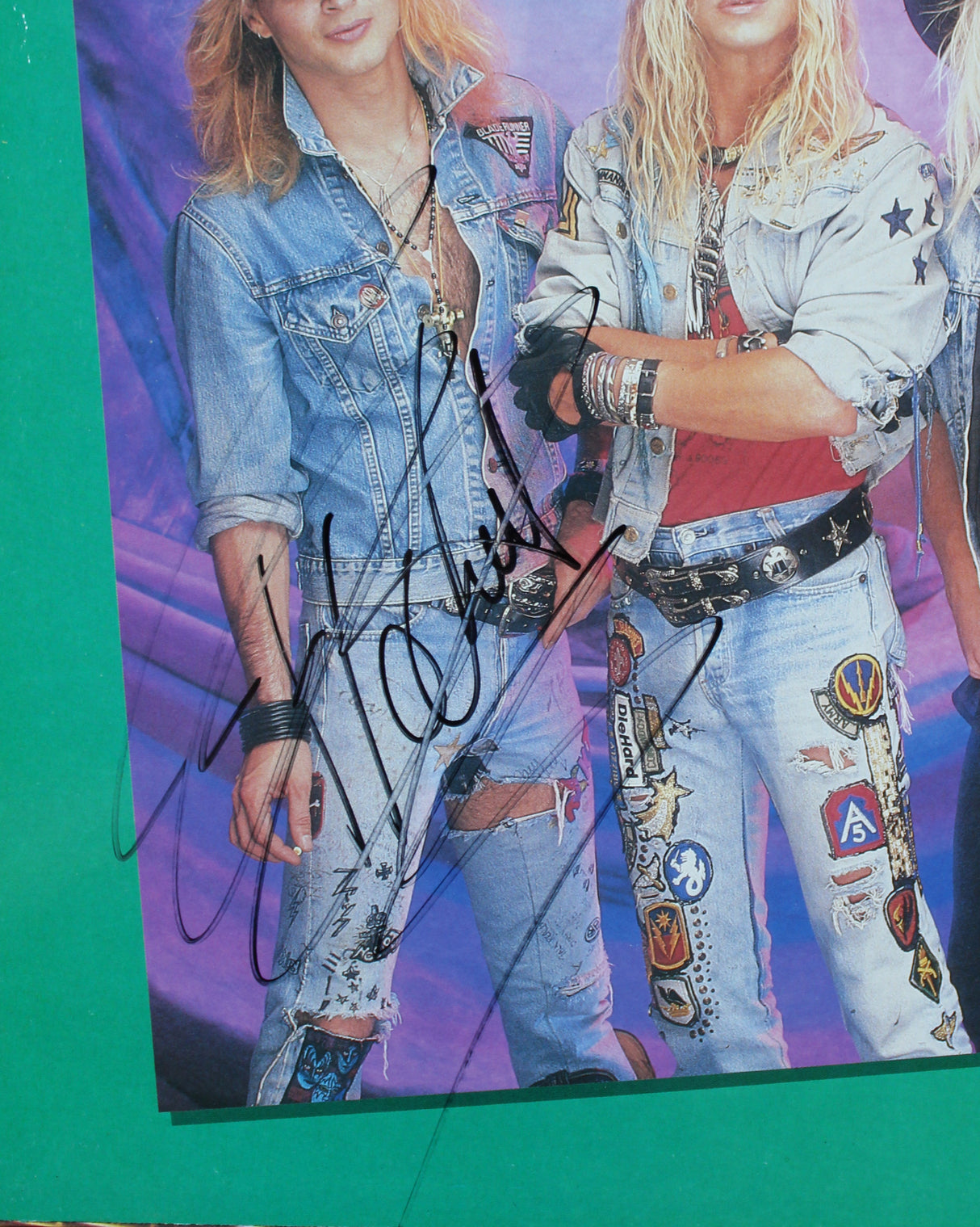 Poison (4) Michaels, DeVille, Dall & Rocket Signed Album w/ Vinyl JSA #CL51539