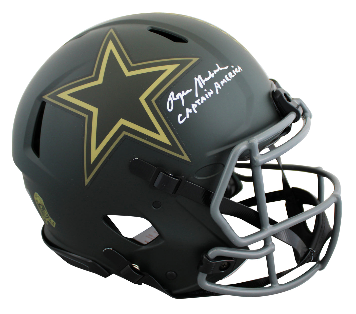 Roger Staubach "Captain America" Signed STS IV F/S Speed Proline Helmet BAS Wit